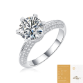 wholesale S925 Sterling Silver 3-carat Moissanite Ring Love's Destination Ring TK Live In-Stock Luxury Set Ring for Distribution-0-6