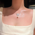 wholesale Sterling Silver Christmas Snowflake Necklace for Women with Pearl, Korean-style Minimalist Collarbone Chain, Fashionable and Luxurious Micro-Paved Jewelry for TikTok Live-0-3