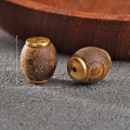 wholesale 925 Sterling Silver Gold-Plated Natural Agarwood Barrel Bead Old-Type Bead Pendant Necklace Extension Chain DIY Jewelry Accessories-0-12