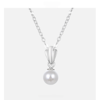 wholesale S925 Silver Korean Dongdaemun New Fashion Minimalist Personality Short Pearl Collarbone Necklace for Women-003247-Platinum 925 Silver