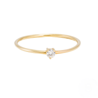 wholesale 18k Gold Plated S925 Sterling Silver Genuine D Color Moissanite 01 Carat Three-prong Engagement Ring For Women-Gold (with certificate)  No. 8