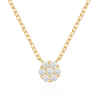 wholesale S925 Sterling Silver Plated With K Gold, 7 Zircon Flower Necklace For Women, Wedding, Simple And Fresh Collarbone Chain-Gold 925 silver