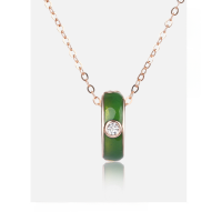 wholesale S925 Sterling Silver Geometric Circle Pendant Necklace with Zircon, Minimalist and Niche Ins Style, Women's Accessory-00164-Rose Gold>925 Silver