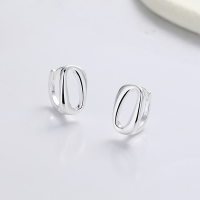 wholesale 925 Sterling Silver Minimalist Hollow Ear Cuffs Trendy Niche Design Aesthetic Ins Minimalist Style Versatile Earrings-329HR/approx. 2g>925 silver