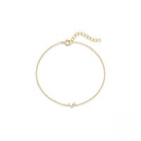 wholesale S925 Sterling Silver Irregular Opal Marquise Zircon Bracelet With Korean Minimalist Design-Gold 925 silver