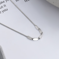 wholesale S925 Sterling Silver European and American Cross-Border Snake Chain with Geometric Small Accessories Trendy Minimalist Style Collarbone Necklace-0-1