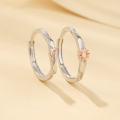 wholesale S925 Sterling Silver Versatile Sun and Moon Couple Rings with Engraving, Christmas Gift-0-3