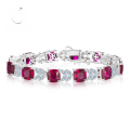 wholesale 925 Silver Pigeon Blood Red 7*7 Red Diamond Bracelet, Mu Jing Jewelry New Classic Daily Fashion OL Live Streaming Bestseller-0-0