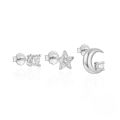 wholesale 925 Sterling Silver Geometric Star And Moon Zircon-pearl Earring Set, Hot-selling In Europe And America-0-21