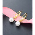 wholesale S925 Sterling Silver Pearl Earrings for Women, European and American Style Diamond-Studded Short Hook Earrings, Light Luxury Jewelry for Cross-Border Wholesale-0-3