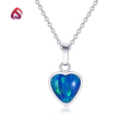 wholesale S925 Silver INS Style Heart-Shaped Opal OPAL Pendant Blue Opal Jewelry Necklace Pendant-0-0
