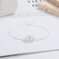 wholesale S925 Sterling Silver Korean-style Creative Hollowed-out Small Waist Design Spacer Bead Elegant and Graceful Bracelet-299S/approximately 2g 925 silver