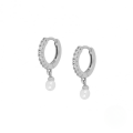 wholesale S925 Sterling Silver with Diamond and Pearl Earrings, Minimalist Ear Cuffs, Versatile and Popular in Europe and America-0-6
