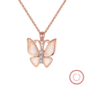 wholesale S925 Sterling Silver Butterfly Iridescent Opal 4A Zircon Necklace, Cross-Border Bestseller Direct from Manufacturer-0-1