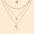 wholesale 925 Sterling Gold Plated Pendant with High-End Three-Layer Stackable Ins Style Moissanite Necklace, Popular in Europe and America-0-0