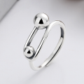 wholesale S925 Sterling Silver Irregular Geometric Hollow Large and Small Sphere Ring Fashion Commute Chic Style-0-0