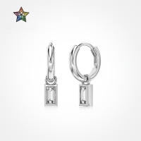 wholesale S925 Sterling Silver INS Style New Rectangle Zircon Design Elegant and Fashionable High-End Earrings Wholesale-Gold DY110297-SG-WH 925 silver