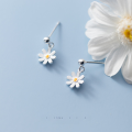 wholesale S925 Sterling Silver Korean-style Summer Sunflower Daisy Stud Earrings, Sweet and Petite Short Design for Women G6787-0-1