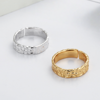 wholesale S925 Sterling Silver Irregular Textured Crinkled Foil Paper Open Ring, Minimalist and Understated Style for Women-DJ1020/white gold about 3 grams opening adjustable