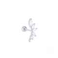 wholesale S925 Sterling Silver Minimalist Petal Marquise Diamond Threaded Ear Cartilage Stud,INS-0-4