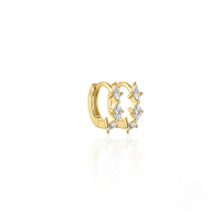 wholesale S925 Sterling Silver Round Micro-set Zirconia Trendy Ear Clips, Classic。-Gold#2-6mm 925 silver