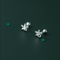 wholesale S925 Silver Stud Earrings Women Korean Style Simple and Personalized Minimalist Hollow Floral Threaded Ear Jewelry G9203-0-4