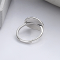 wholesale S925 Sterling Silver Korean-style Geometric Irregular Engraved Surface Trendy Sparkling Open Adjustable Ring-0-2
