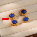 wholesale Gold-plated S925 Silver Natural Lapis Lazuli Beiyun Bracelet Necklace Barrel Bead Spacer Bead Bracelet Accessory Beads DIY Handmade Jewelry-0-0