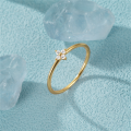 wholesale S925 Sterling Silver Crystal Flower Thin Band Ring, Versatile Index Finger Ring,, Ins Minimalist Style-0-3