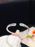 wholesale 9999 Pure Silver "Ocean Oath and Mountain Pledge" Bracelet – Chinese Trend Style, New Chinese Retro, High-End Aesthetic, Openable Bangle-0-7