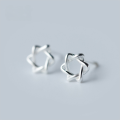 wholesale S925 Sterling Silver Unisex Minimalist Hexagram Earrings Star Ear Accessories Gift E0473-0-0