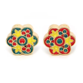 wholesale Metal antique enamel five-petal flower clover openwork back cloud small-hole spacer beads DIY bracelet weaving enamel matching beads-0-6