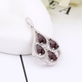 wholesale S925 Silver Natural Garnet Necklace, Fashionable and Elegant with a Premium Feel, Gemstone Pendant-0-3