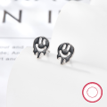 wholesale S925 Sterling Silver Enamel Smiley Face Expression Personality Ins Halloween Earring Gift-0-9
