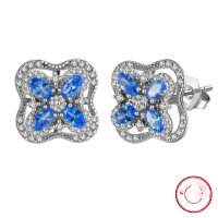 wholesale 925 Silver New Style Inlaid with 8A Ultra-Sparkling Zircon Cross Pendant Earrings for Women, Niche Design Wholesale-Platinum, rotatable, approximately 6.83g 925 silver