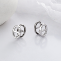wholesale S925 Sterling Silver Korean Minimalist Ins Pig Nose Cute Hoop Earrings Trendy Versatile Earrings-0-1