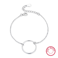 wholesale Metal material 925 silver minimalist high-end sense ins style chain smooth circle bracelet jewelry women cross-border hot sale wholesale-Bracelet-30MM 925 Silver