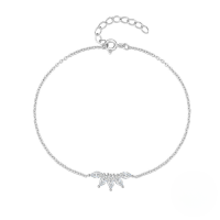 wholesale 925 Sterling Silver New Marquise Crown Zircon Inlaid Daily Wear Bracelet For Women, Japanese Korean Niche Design-Platinum 925 silver