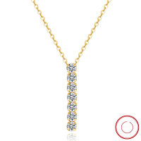 wholesale S925 Sterling Silver 3mm Row Diamond Pendant Necklace, Luxury White Zircon Necklace, Direct from Manufacturer-14K gold, length 45+5cm, weight: 1.68g 925 silver