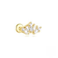 wholesale S925 Sterling Silver Geometric Evil Eye Tassel Flat Head Helix Ear Cuff-Single gold #10