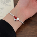 wholesale S925 Sterling Silver Handwoven "Peace and Joy" Bracelet for Women, New Chinese Style Versatile High-End Hand Accessory-0-0