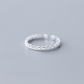 wholesale S925 Silver Ring Women's Korean Style Simple Forest Elegant Wave Ring Personality Sweet Open Ring J5524-0-3