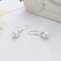 wholesale S925 sterling silver brushed matte teardrop earrings, fashionable and versatile for commuting, lightweight luxury style elegant earrings-0-2