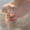 wholesale S925 Sterling Silver Whole Sweet Style Bow Tie Necklace Niche Minimalist Design Sterling Silver Jewelry Source Factory-0-1