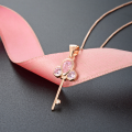 wholesale S925 Silver Zircon Stone Necklace, Creative Design Key-Shaped Pendant, Fashion Cross-Border Women's Collarbone Chain-0-0