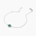 wholesale S925 Sterling Silver Classic Round Malachite And Zircon Accent Versatile Bracelet,-0-6