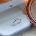 wholesale S925 Sterling Silver Maker Sweet Bow Plain Silver Ring Fashionable High-end Versatile Niche Design Ring for Women Gift-0-0