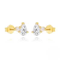 wholesale S925 Sterling Silver Geometric Smooth Butterfly Zircon Stud Earrings, Korean Minimalist Design-Gold#6 925 silver