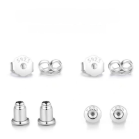 wholesale S925 Sterling Silver Earring Studs, Bullet Backs, Ear Caps, Ear Backs, Ear Clips, Ear Stoppers Factory Direct Wholesale-Butterfly Flower Pure Tremella