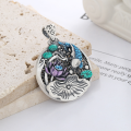 wholesale S990 Silver Ethnic Style Enamel Glaze Year After Year Abundance Lotus Koi Fish DIY Pendant Accessory-0-1